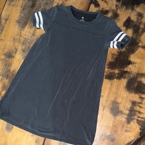SO Kids Casual Dress in Dark Gray with White Stripes